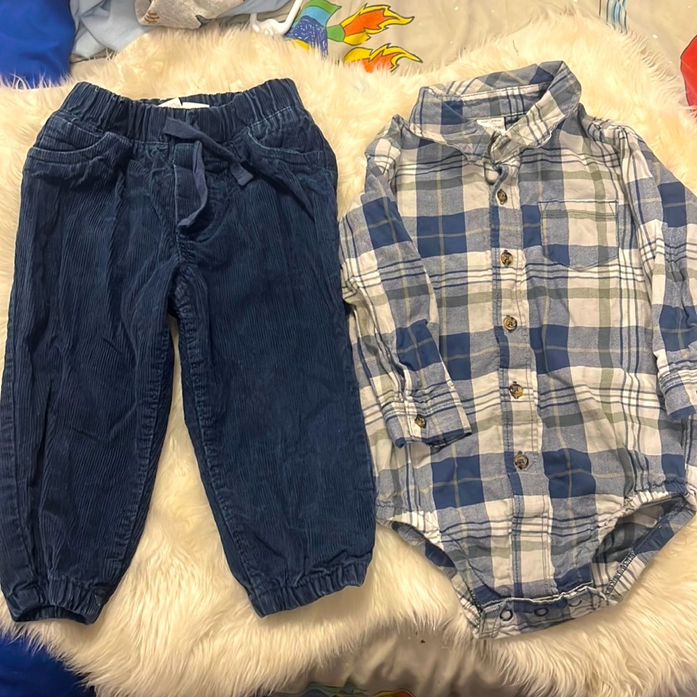 Baby boys Carter’s Just One you pants and shirt set size 18 M